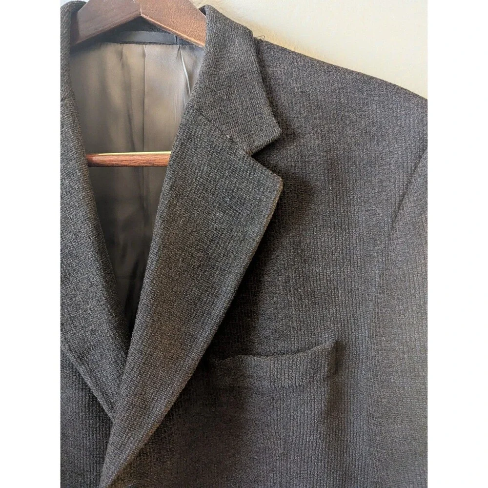 Jhane Barnes Mens 40R Sport Coat Blazer Jacket Brown Textured Tweed Wool Read